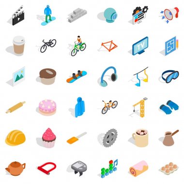 Aracı Icons set, izometrik stili