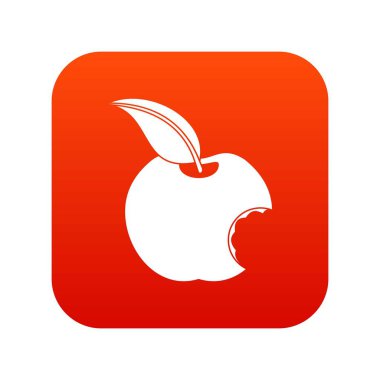 Isırıldı elma simgesi dijital kırmızı