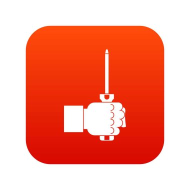 El tornavida aracı simgesini dijital kırmızı