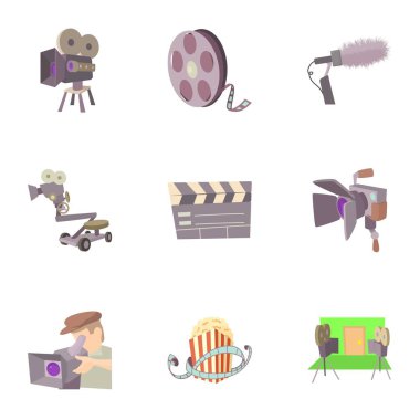 Film Icons set, karikatür tarzı