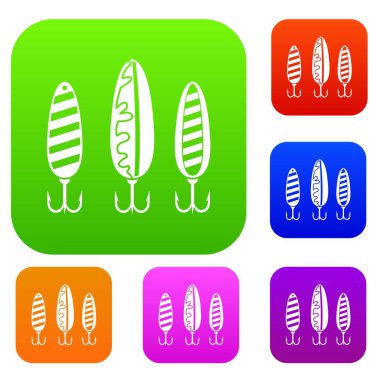 Plastik balıkçılık cazibesine koleksiyonu ayarla