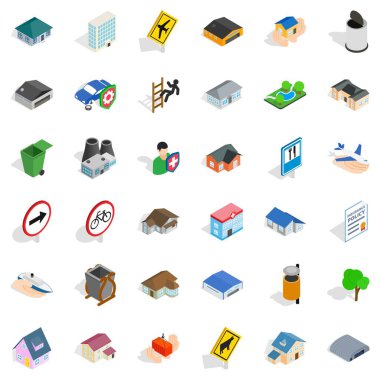 Kasaba Icons set, izometrik stili