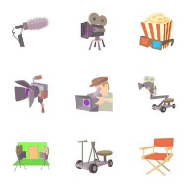 Konumu Icons set filme, karikatür tarzı