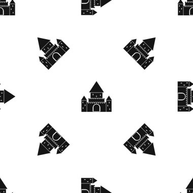 Chillon Castle, İsviçre desen sorunsuz siyah