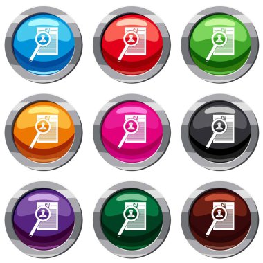 Büyüteç müfredat vita üzerinden 9 koleksiyonu ayarla