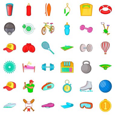 Icons set eğitim, karikatür tarzı