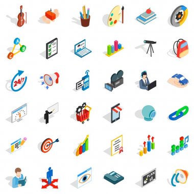 Eğitim simgeler kümesi, izometrik stili