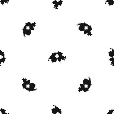 İsviçre harita desen sorunsuz siyah