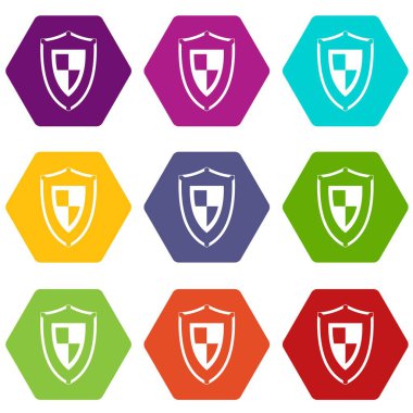 Renk altı yüzlü kalkan simgesi ayarla