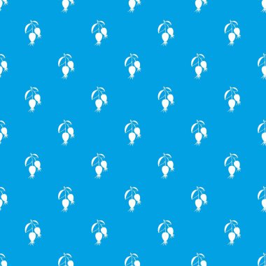 Dogrose çilek şube desen kesintisiz mavi