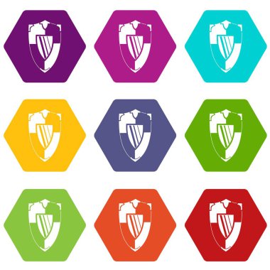 Renk altı yüzlü kalkan simgesi ayarla