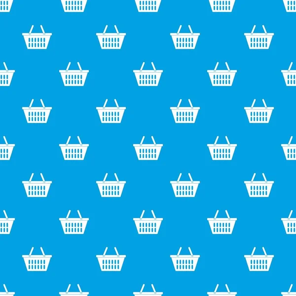 Plast shopping korg mönster sömlös blå — Stock vektor