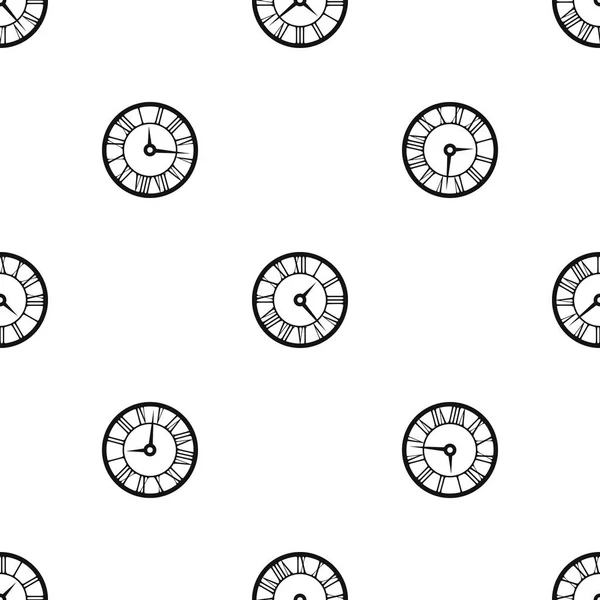 Watch pattern seamless black — Stock Vector