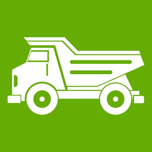 Ícone de caminhão basculante verde —  Vetores de Stock