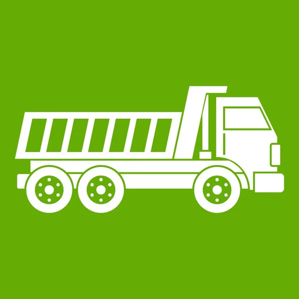 Dumper camion icona verde — Vettoriale Stock