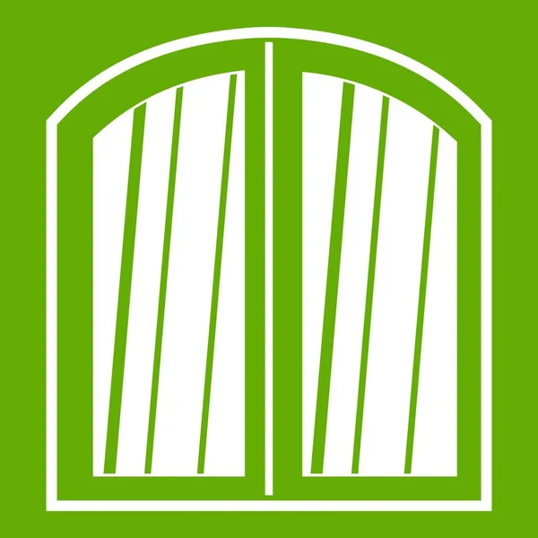 Icône cadre voûté fenêtre blanche vert — Image vectorielle