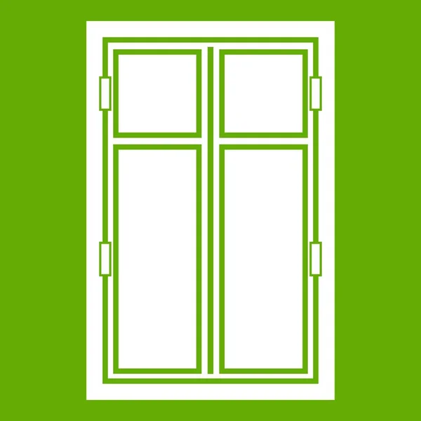 Zielona ikona okna drewniane — Wektor stockowy
