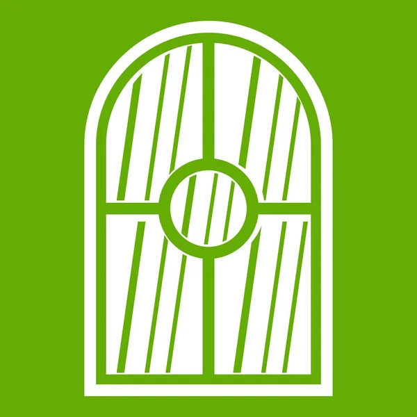Icône de fenêtre voûtée vert — Image vectorielle