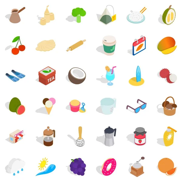 Conjunto de ícones de doces, estilo isométrico — Vetor de Stock