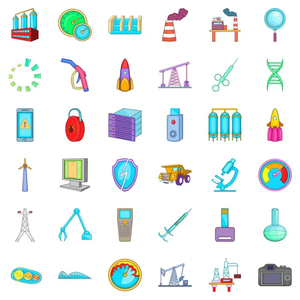 Conjunto de iconos de microscopio, estilo de dibujos animados — Vector de stock