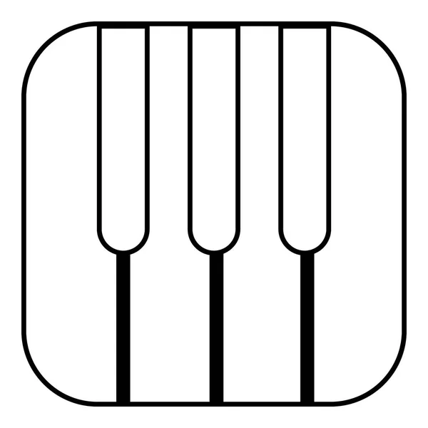 Ícone de teclas de piano, estilo esboço — Vetor de Stock