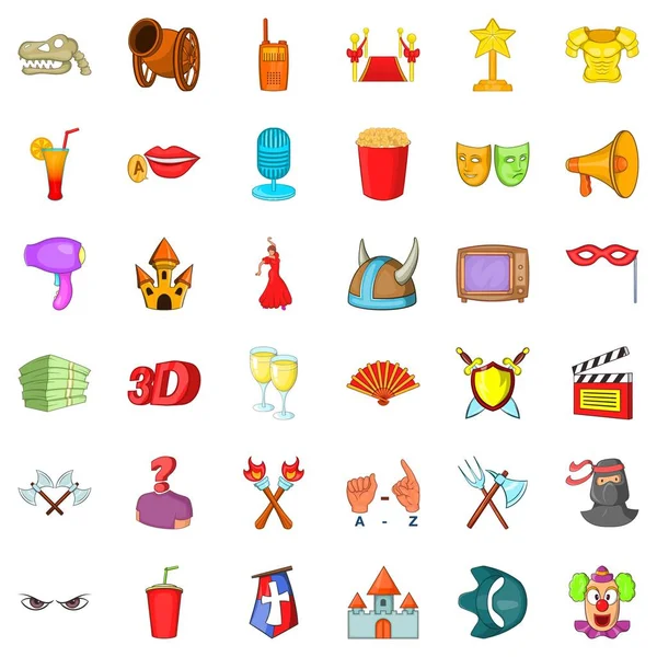 Tiyatro Icons set, karikatür tarzı