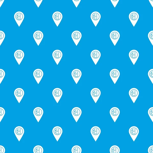 Harita göstergesi ile benzin istasyonu sembolü desen kesintisiz mavi