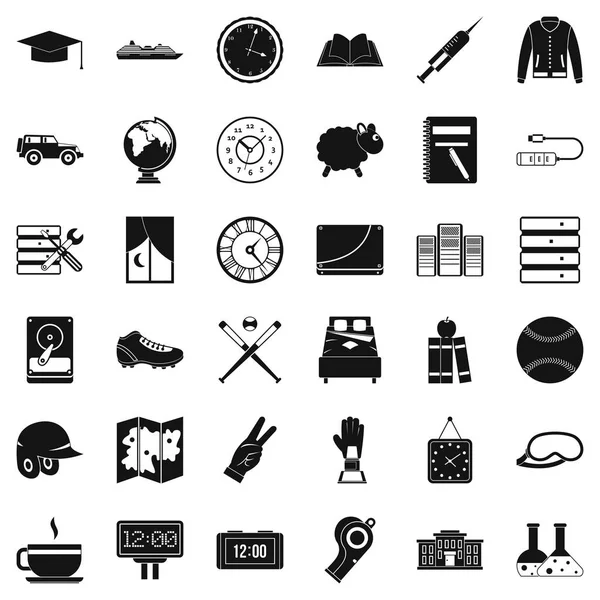 Conjunto de iconos de tiempo, estilo simple — Archivo Imágenes Vectoriales