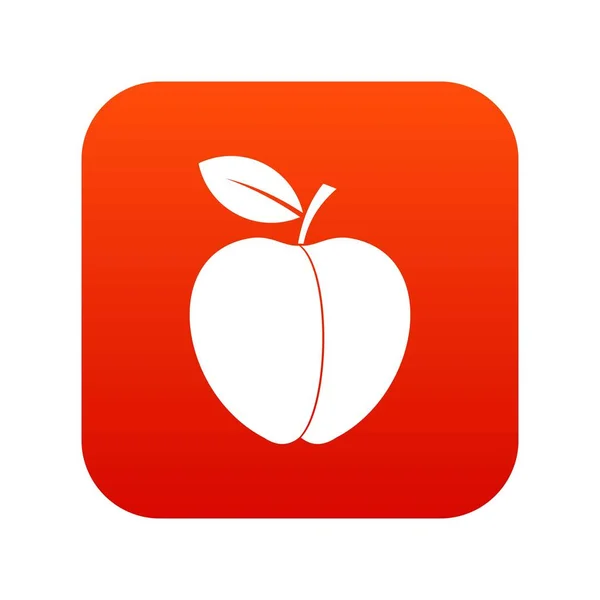 Icône Apple numérique rouge — Image vectorielle