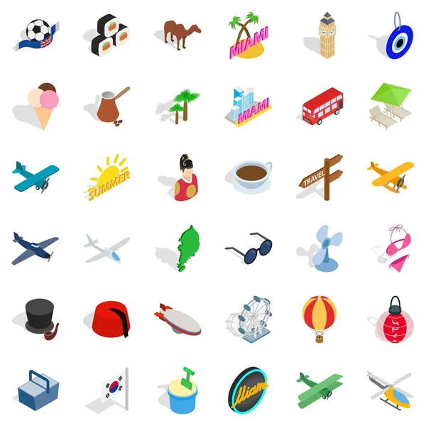 Miami Icons set, izometrik tarzı