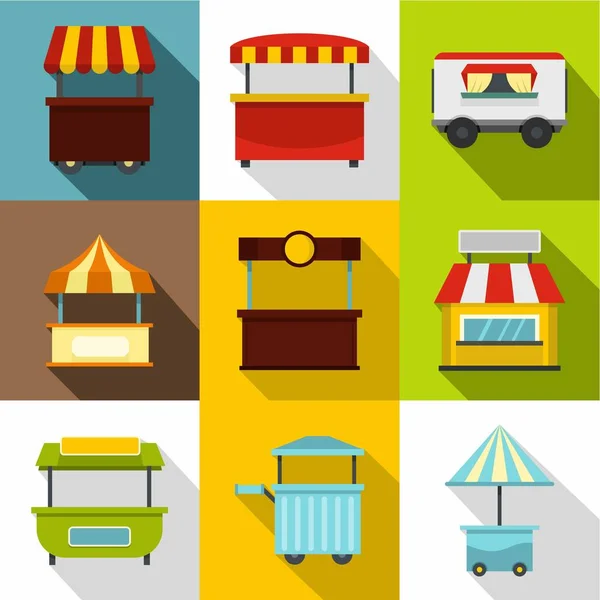 Conjunto de ícones de mercado, estilo plano —  Vetores de Stock