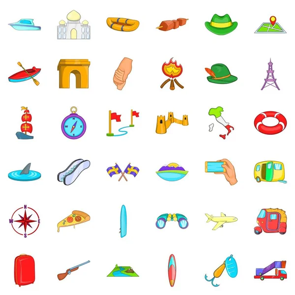 Bavul Icons set, karikatür tarzı