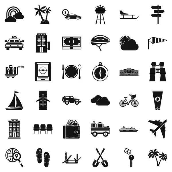 Set di icone di viaggio, stile semplice — Vettoriale Stock
