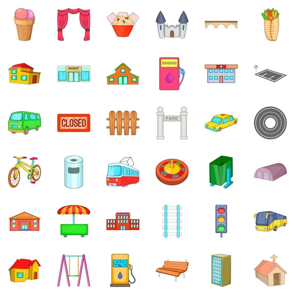 Kasaba Icons set, karikatür tarzı