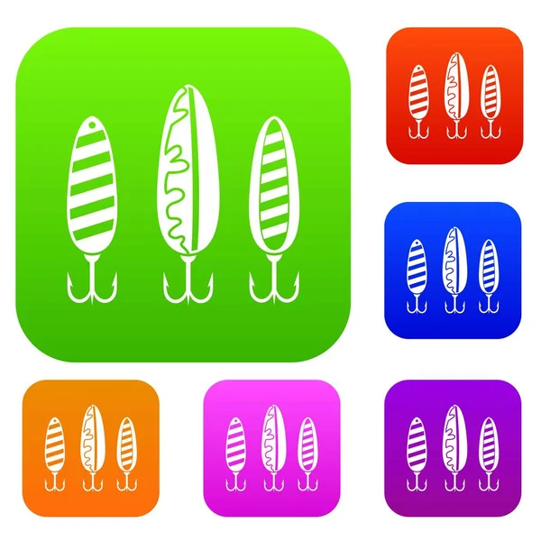 Plastik balıkçılık cazibesine koleksiyonu ayarla