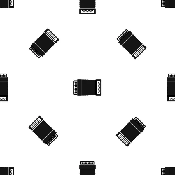 Akordeon vzoru černá bezešvé triko — Stockový vektor