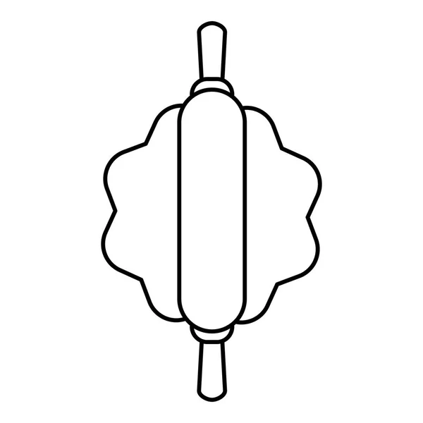 Icono de rodillo de masa, estilo de contorno — Vector de stock