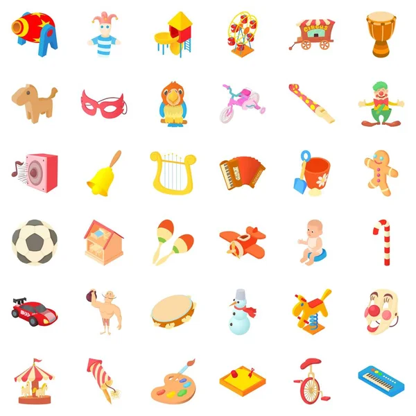 Dönme dolap Icons set, karikatür tarzı