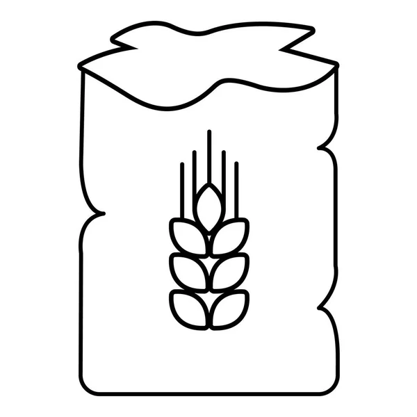 Ícone de trigo saco, estilo esboço —  Vetores de Stock