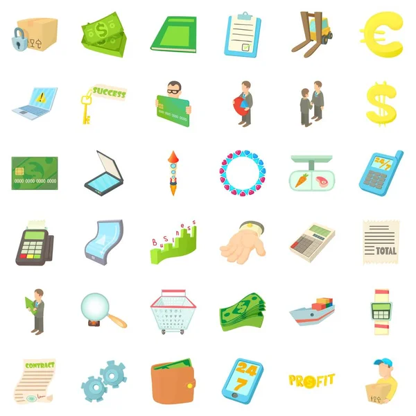 Ticaret Icons set, karikatür tarzı