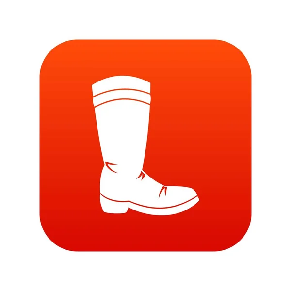 Kovboj bota ikonu digitální červená — Stockový vektor