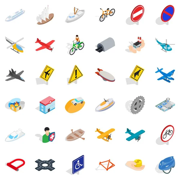 Ulaşım Icons set, izometrik stili