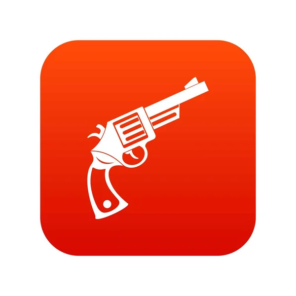 Icône revolver vintage rouge numérique — Image vectorielle