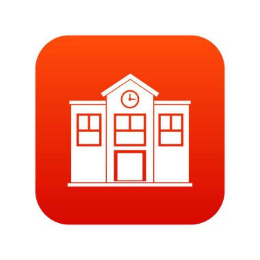 Okul simgesi dijital kırmızı