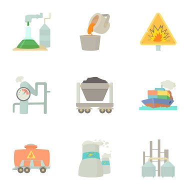 Sanayi teslim Icons set, karikatür tarzı