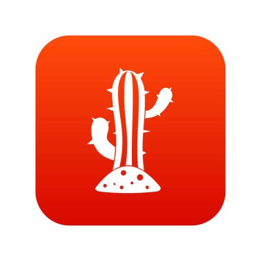 Kaktüs simgesi dijital kırmızı