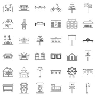 Kentsel Icons set, anahat stili