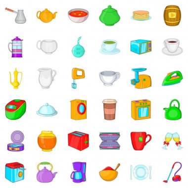 Kap Icons set, karikatür tarzı