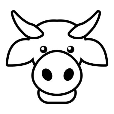 İnek baş simge, anahat stili