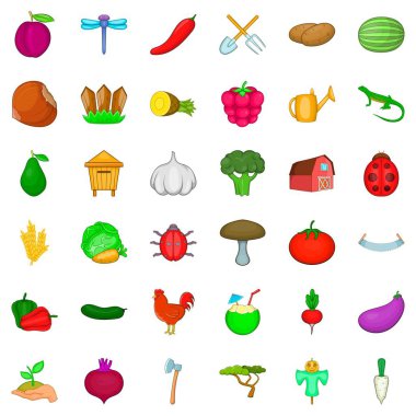 Sonbahar Icons set, karikatür tarzı